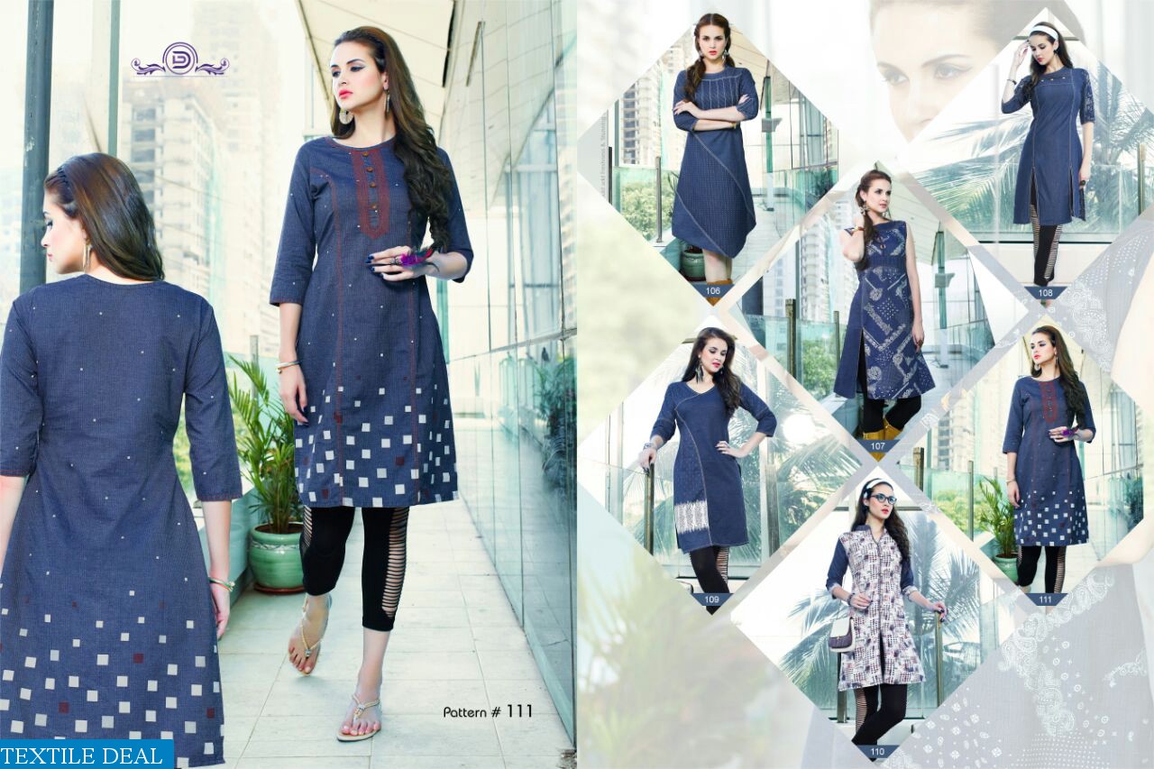 Flashy Wholesale Ready made Denim kurtis